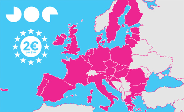 Joe Mobile : le roaming en Europe pour 2 euros par jour (Mode Europe)