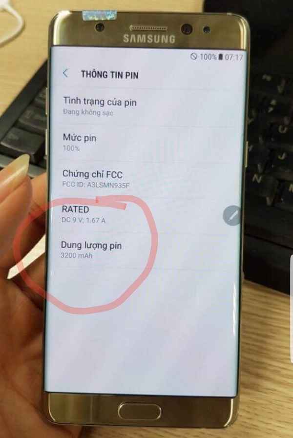 Samsung Galaxy Note 7 : une batterie moins grosse dans la version reconditionnée ?