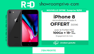 Vente Privée : iPhone 8 offert avec un forfait RED by SFR 100 Go