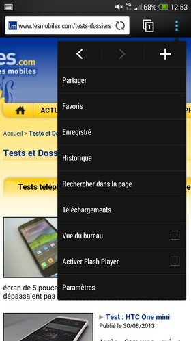 HTC One Max : navigateur Web