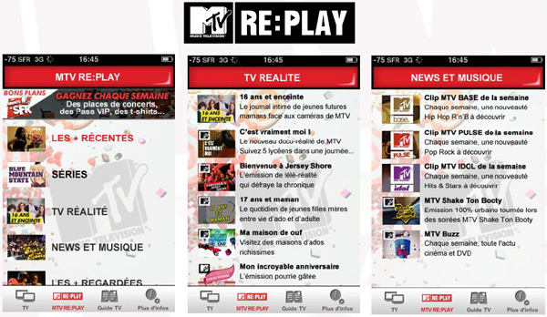 MTV lance son service de catch-up TV sur mobile chez SFR