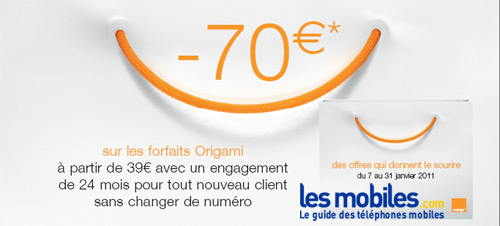 Orange Origami : 70 € offerts jusqu'au 31/01/2011