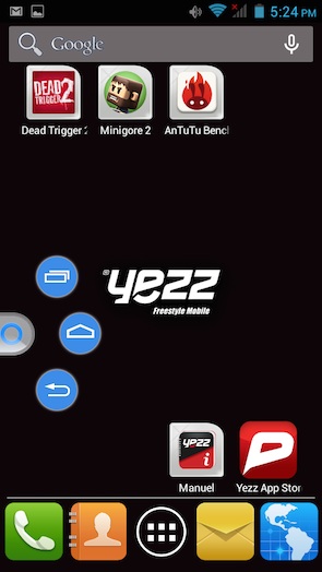 Yezz Andy 6 Interface