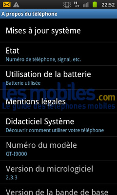 Samsung Galaxy S : mise à jour Android 2.3 Gingerbread disponible !