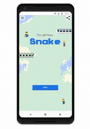 Pour le 1er avril, Google Maps vous invite à jouer à Snake