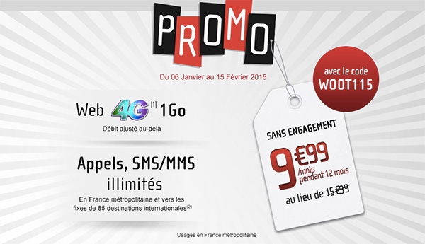 NRJ Mobile solde son forfait Woot 1 Go à 9,99 euros