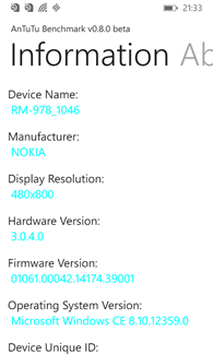 Nokia Lumia 630 : AnTuTu