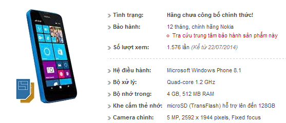 Un marchand référence le Lumia 530 et dévoile une fiche technique décevante