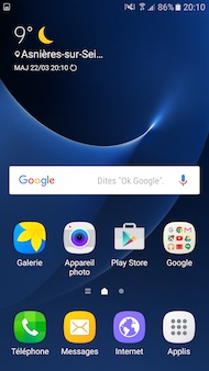 Samsung Galaxy S7 interface