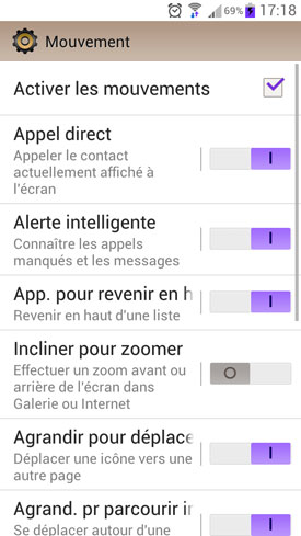 Test Samsung Galaxy S3 : application Mouvement