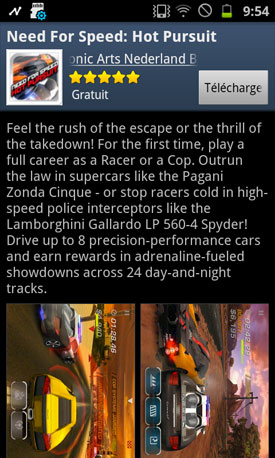 samsung galaxy S2 need for speed hot pursuit offers samsung apps gratuit