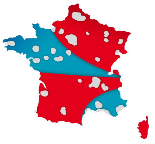 SFR et Bouygues Telecom : la carte de la couverture commune