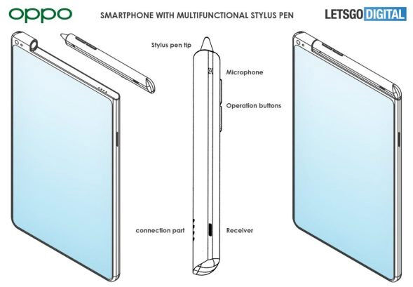 Oppo dépose le brevet d’un smartphone doté d’un stylet qui permet de passer des appels