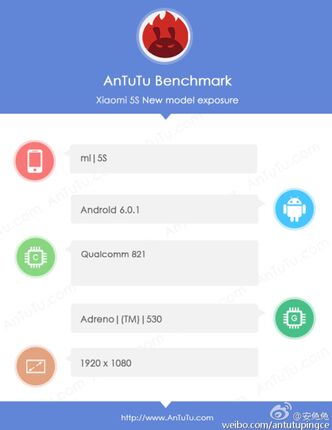Xiaomi Mi 5S : Snapdragon 821 confirmé par AnTuTu