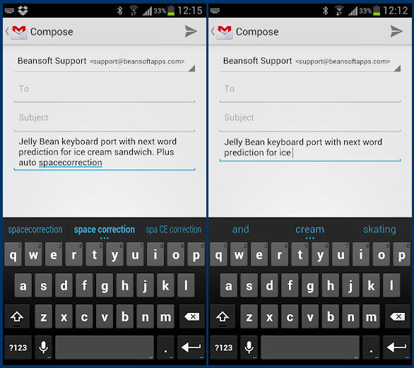 Le clavier d'Android 4.1 Jelly Bean disponible pour Android 4.0 ICS sur Google Play