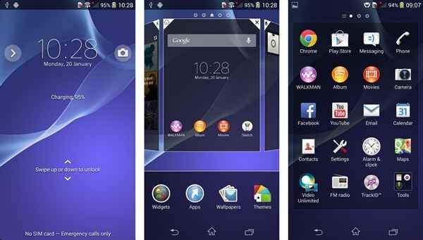 Sony Xperia Z2 : son interface utilisateur se dévoile à travers quelques screenshots