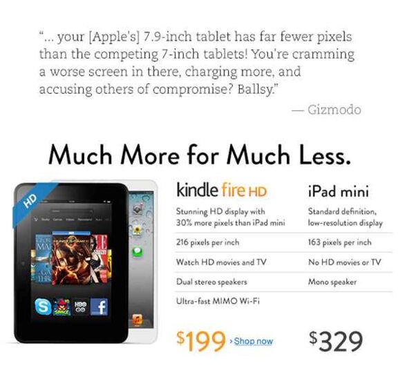 Amazon déclare la guerre à Apple : un coup de fusil à pompe préventif dans les genoux de l’iPad Mini
