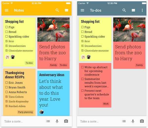 Google publie son outil de prise de note Keep sur iOS