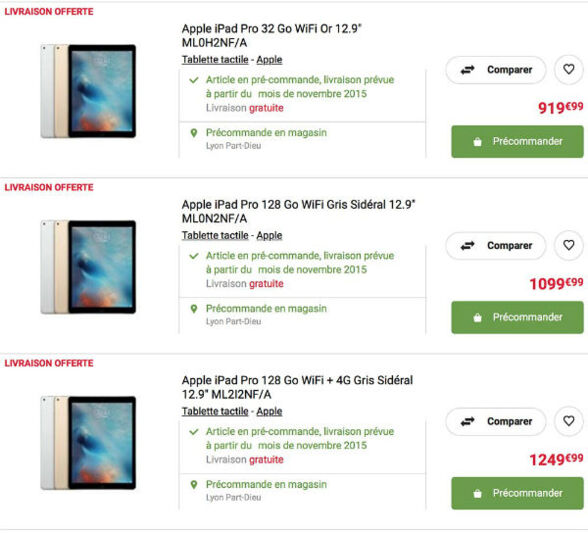 Apple : l'iPad Pro en précommande sur le site de la Fnac