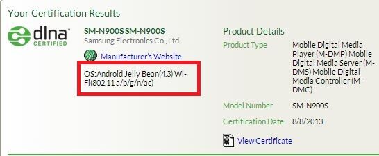 Samsung Galaxy Note 3 : Android 4.3 Jelly Bean confirmé