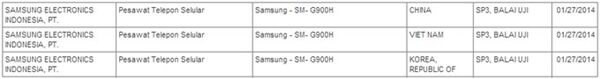 Le Samsung Galaxy S5 a peut-être été certifié en Indonésie