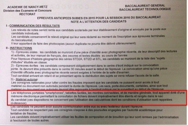Les montres connectées interdites aux épreuves du Bac