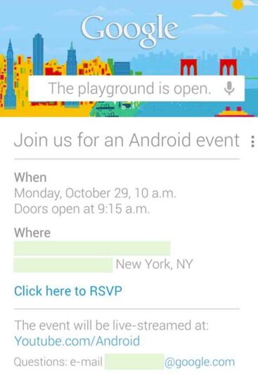 Android et Nexus : les annonces de Google, ce sera le 29 octobre