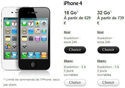 L'iPhone 4 blanc disponible chez Orange, SFR, Bouygues et Virgin Mobile