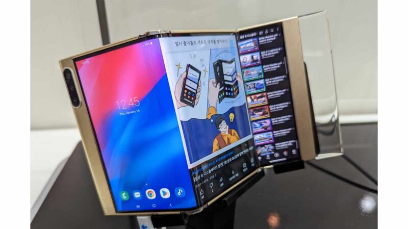 Samsung Display concept smartphone pliant en 3
