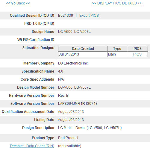 Bientôt une nouvelle tablette chez LG ?