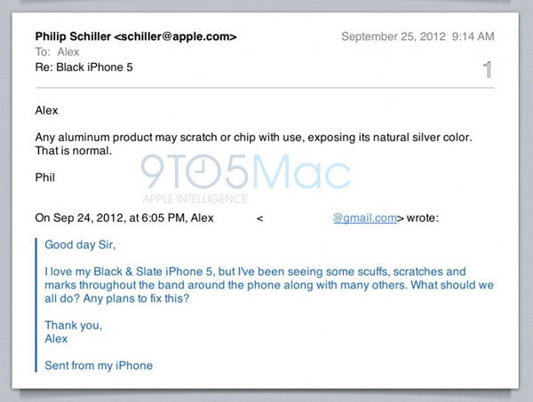 iPhone 5 : Le vice-président d'Apple Phil Schiller estime « normales » les traces de rayures