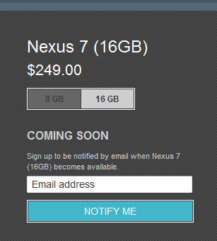 La Google Nexus 7 16 Go déjà en rupture de stock