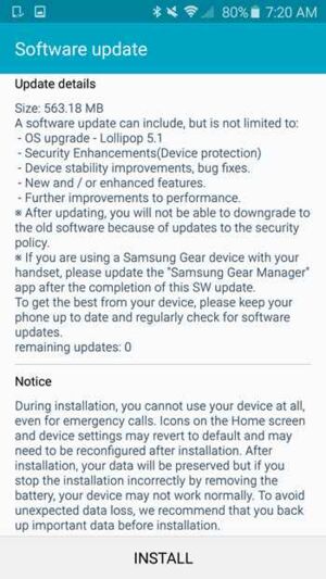 Le Samsung Galaxy Note 4 (SM-N910F) commence enfin à recevoir Android 5.1