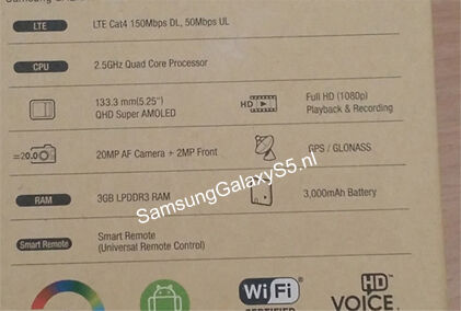 Samsung Galaxy S5 : la boîte du flagship prise en photo ?
