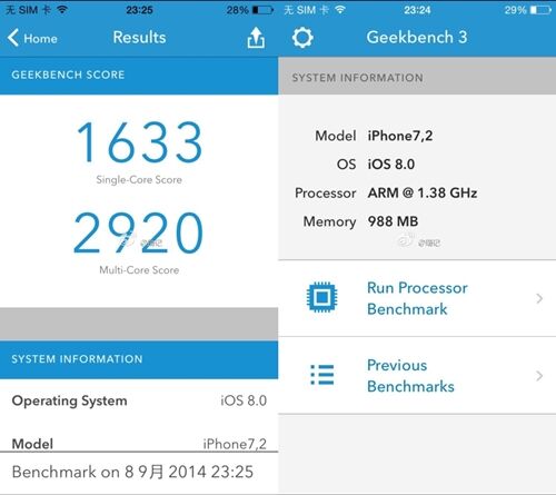 Apple iPhone 6 : premier benchmark et premier cliché réalisé avec son appareil photo