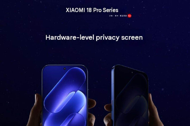 Xiaomi 18 Pro ecran confidentialite