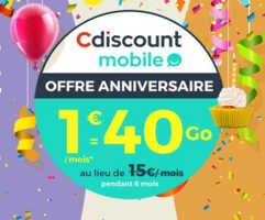 Cdiscount Mobile : le forfait 40 Go en promotion à 1 euro