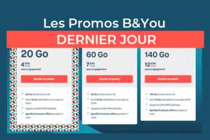 Dernier jour pour profiter des offres exceptionnelles B&You avec jusqu'à 60Go d'Internet pour moins de 7€ !