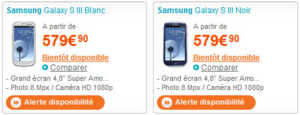 Le Samsung Galaxy S3 sera disponible début juin au prix de 649 euros