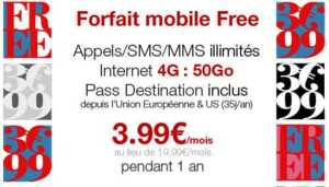 Free Mobile brade son forfait 50 Go à 3,99 euros par mois