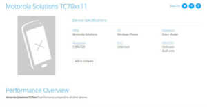 Un Motorola sous Windows Phone aperçu sur un benchmark