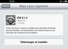 Apple : la mise à jour iOS 6.1.2 est disponible pour corriger le bug Exchange