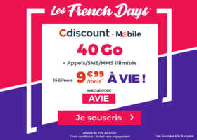 Cdiscount Mobile : le forfait 40 Go en promotion à 9,99 euros