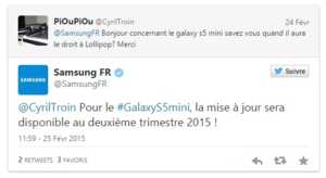 Samsung Galaxy S5 Mini : Android 5.0 Lollipop prévu au 2ème trimestre