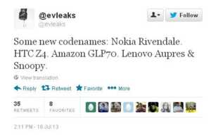 Nokia Rivendale, HTC Z4, Amazon GLP70 : du nouveau pour la fin 2012 ?