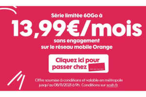 Forfait mobile : Profitez des nouvelles promotions SOSH avec 60Go et 80Go à moins de 15€ !