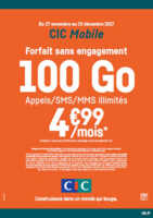 Le forfait 100 Go à partir de 4,99 euros chez CIC Mobile et Crédit Mutuel Mobile