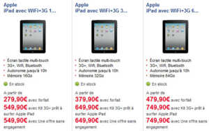 SFR annonce l'arrivée de l'iPad à 179 euros
