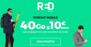 Le forfait RED by SFR 40 Go à 10 euros par mois à vie