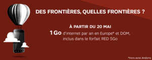 SFR RED va ajouter 1Go d'Internet par an en Europe et DOM dans son forfait 5Go